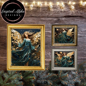 Christmas Angel Paper Cut-Outs - Printable Art - Holiday Decor - 4 Angels Bundle, Instant Download