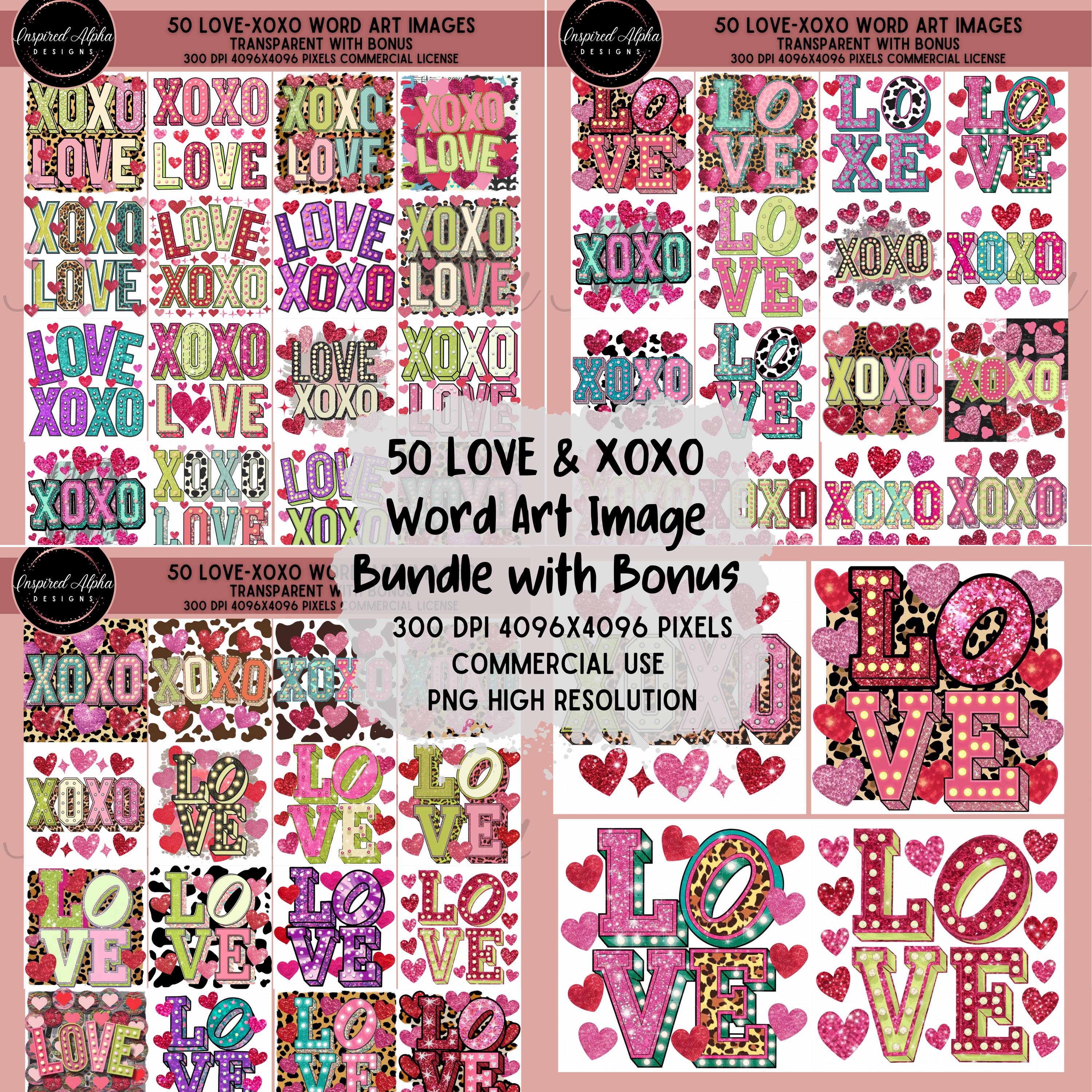 Valentine's Day Love XOXO PNG Sublimation Mega Bundle (digital Download ...