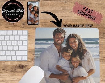 Personalized Photo Mouse Pad: Custom Font, Non-Slip Rubber Base