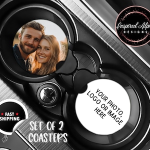 Personalized Photo Car Coasters: Neoprene or Ceramic, Set of 2