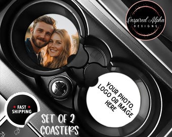 Personalized Photo Car Coasters: Neoprene or Ceramic, Set of 2