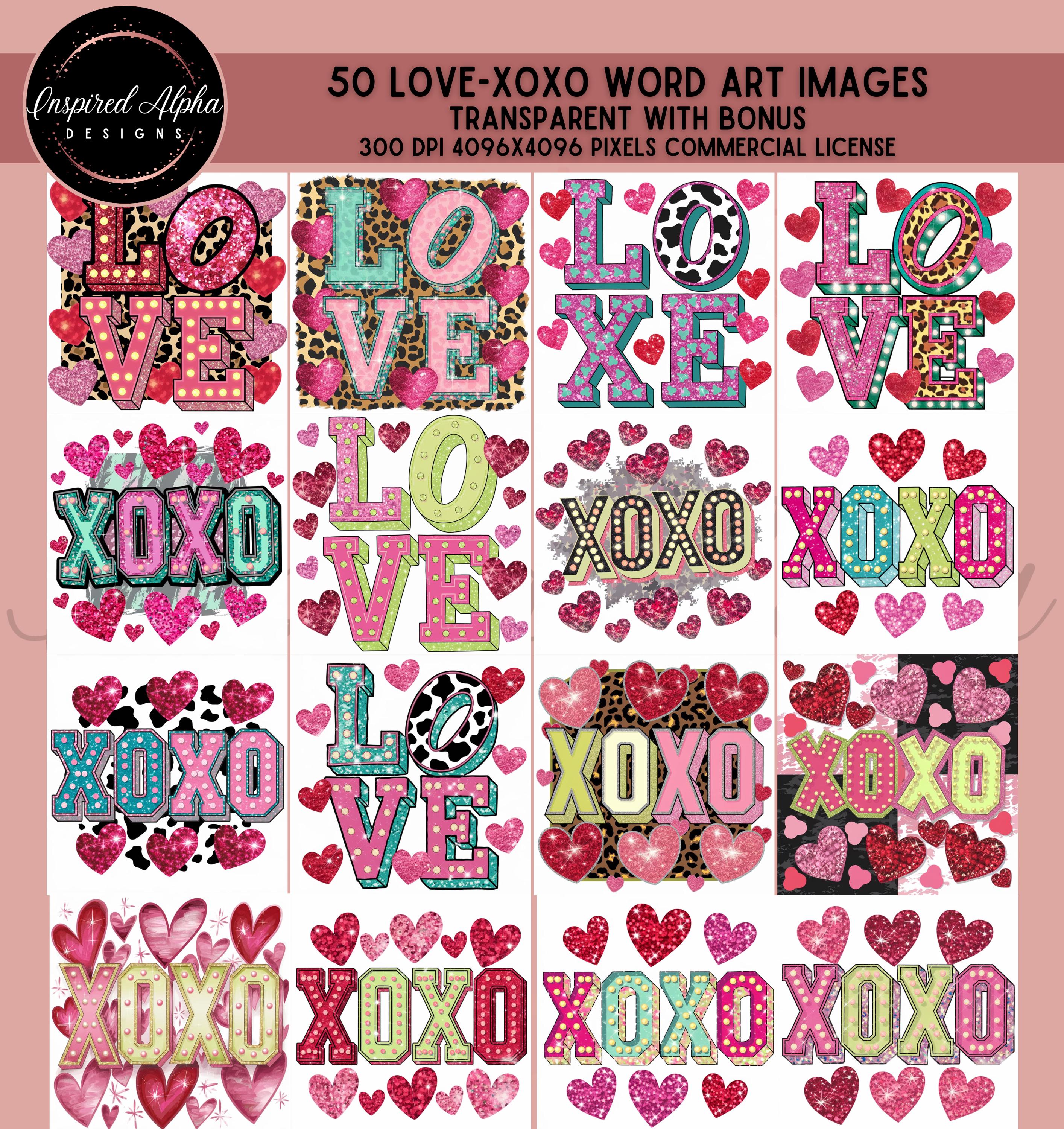 Valentine's Day Love XOXO PNG Sublimation Mega Bundle (digital Download ...