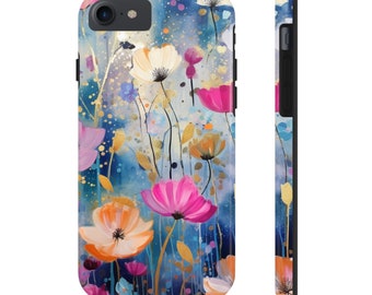 iPhone Tough Phone Case with Original AI Flower Artwork