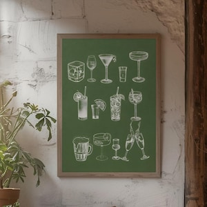 Stylish Bar and Cocktail-Themed Wall Art for Home Decor | Unique Drink Art Prints, Vintage Pub Signs, and Cocktail Illustrations