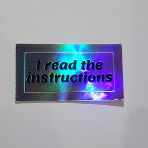 I read the instructions