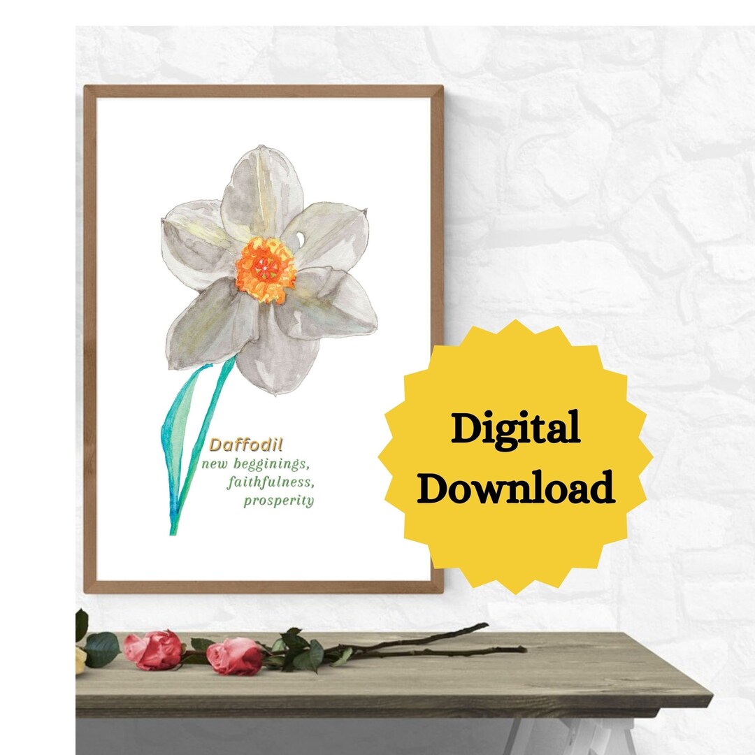 Birth Flower for March Daffodil March Birth Flower Printable Etsy