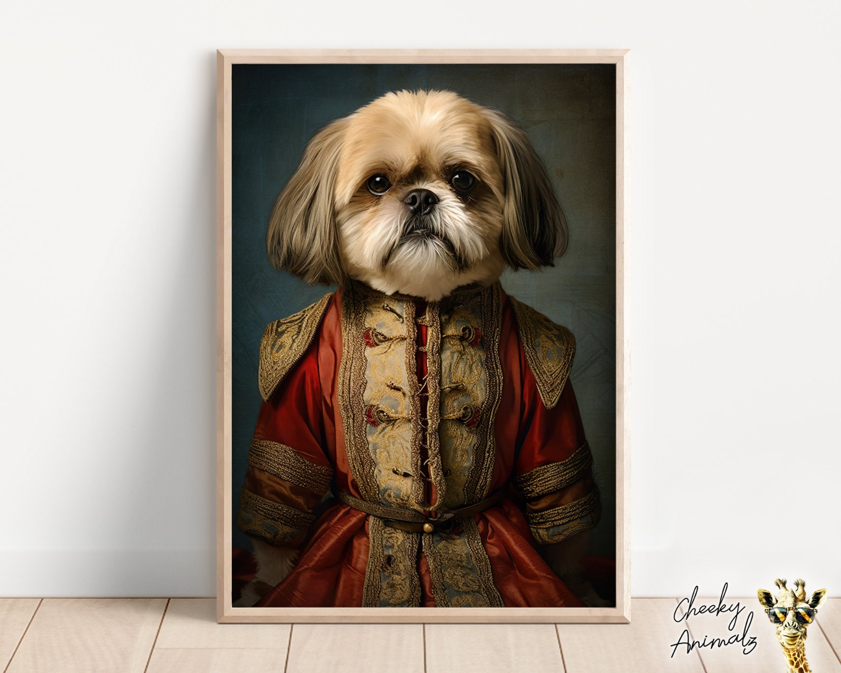 貴族のシーズー、面白い犬の壁アート、ルネッサンス絵画、犬の 貴族のシーズー、面白い犬の壁アート、ルネッサンス絵画、犬の