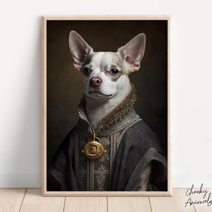 Aristocratic Dog, Funny Animal Wall Decor, Renaissance Painting, Dog Portrait, Quirky Animal Art, Home Decor, Printables, AI Digital Art