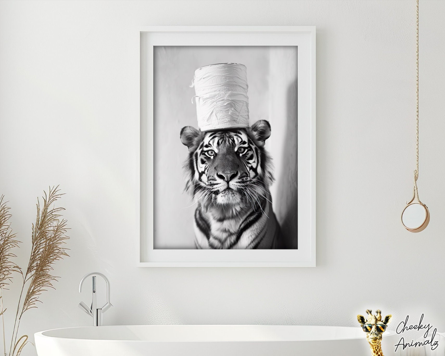 Targa In Metallo Retrò Per Bagno Con Gatto Bengala E Schiuma: Poster Vintage Da Parete, 20x30 Cm. Aggiungi Un Tocco Divertente Al Tuo WC!