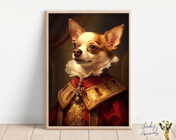 【原画】『クリスマスの鎧』（犬　絵画　パステル画　チワワ） 58f62606bf485356c656e6f342c970