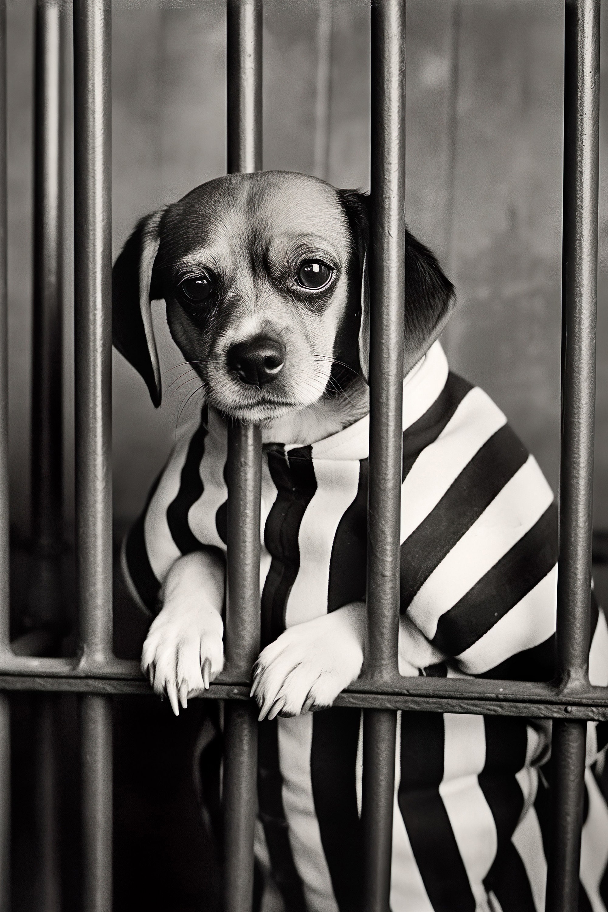 Print grappige hondengevangenis: vintage gestreept pak dierenfoto (digitale  download) - Etsy België, image size:2000x3000