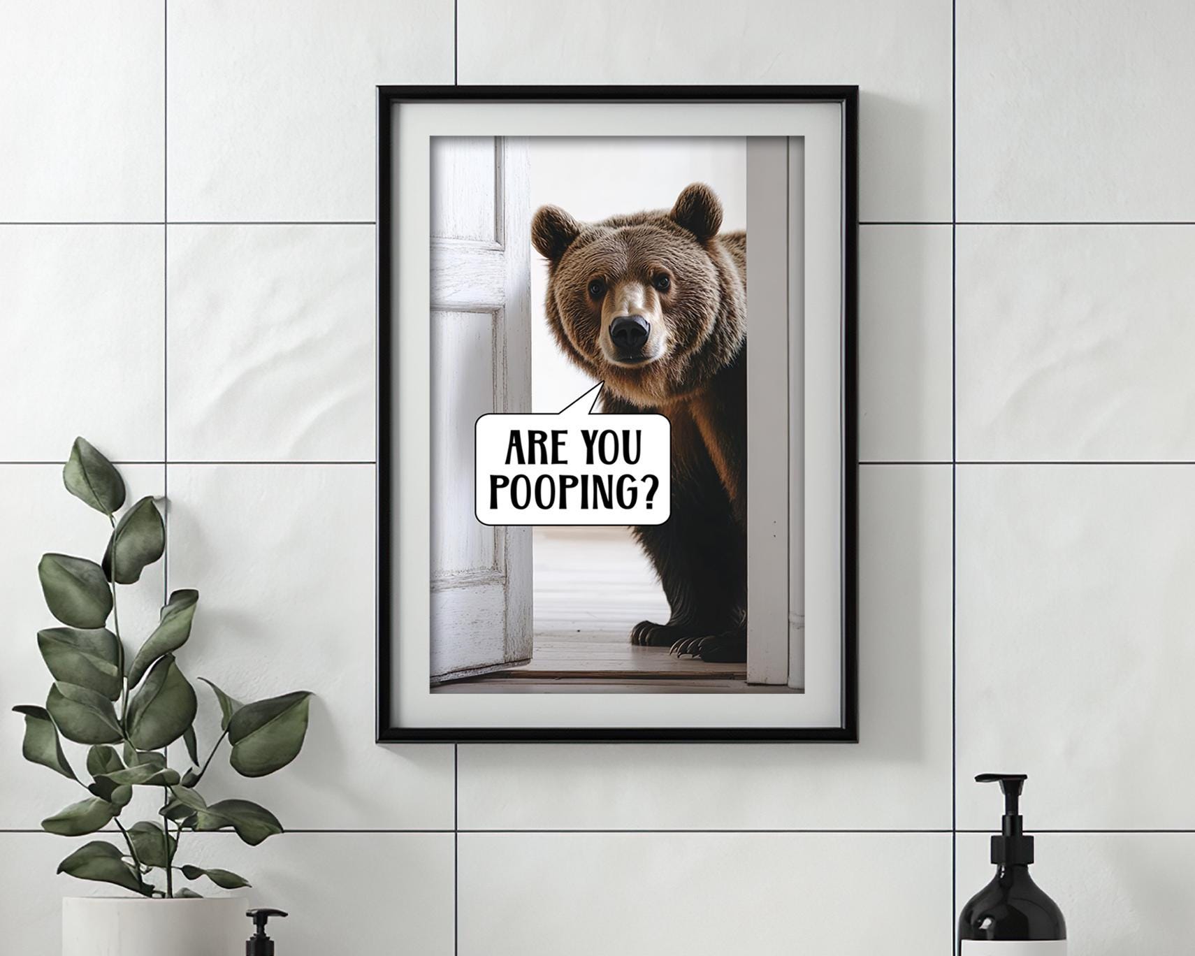 Funny Bear Badezimmer-Handtücher 41 X 61 Cm – Rustikaler Bär, Waffelstoff, Saugfähig, Dekorativ