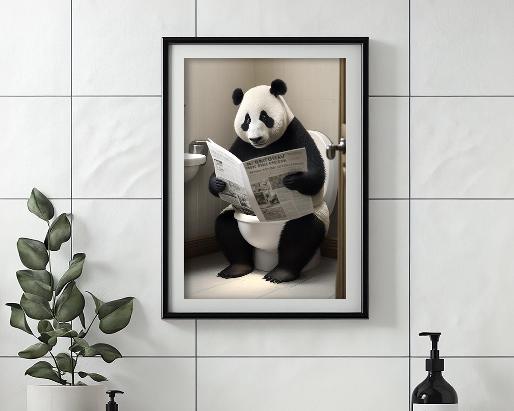 Funny Panda Toilet Print: Bathroom Humor Wall Decor (digital Print) - Etsy