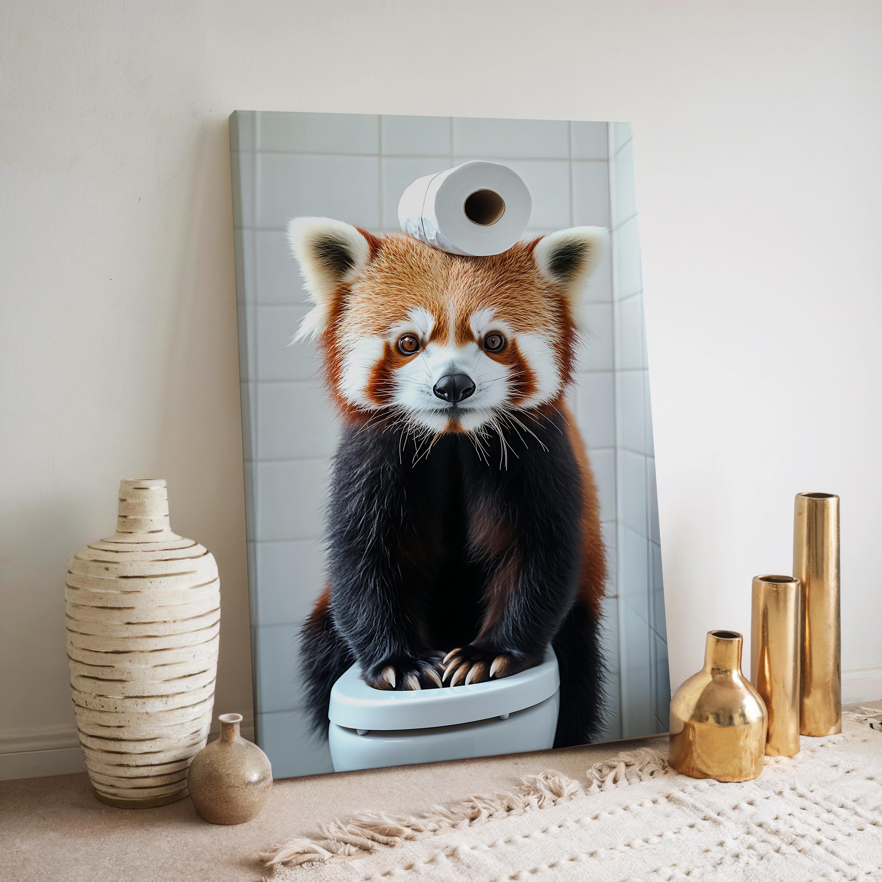 Funny Red Panda Bathroom Art Print Set (digital Download) - Etsy