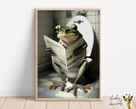 Autocollant De Toilette Amusant Grenouille Verte Autocollant Mural Imperméable Salle De Bain Wc Autocollant Décoration D'intérieur - KIMLEYS Style A | 1 Pièce