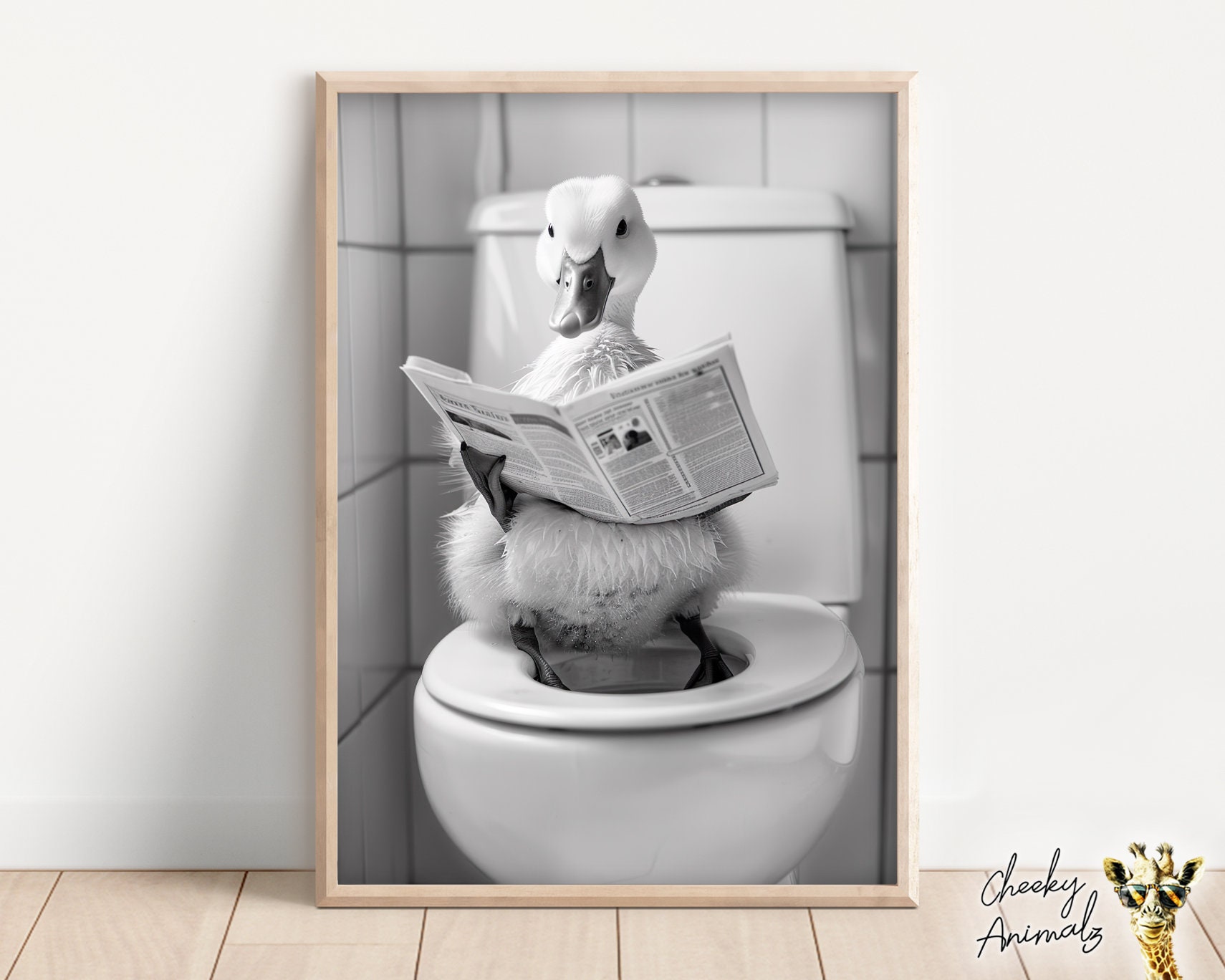 Duck on Toilet Print: Funny Bathroom Humor, Animal Wall Art (digital  Download) - Etsy, image size:1710x1368