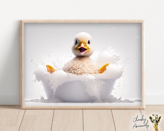 新品未開封　ダイヤモンドアートクラブ　 Duck Bath Funny Duck Bathtub Print, Animal Bathroom Wall Art (digital