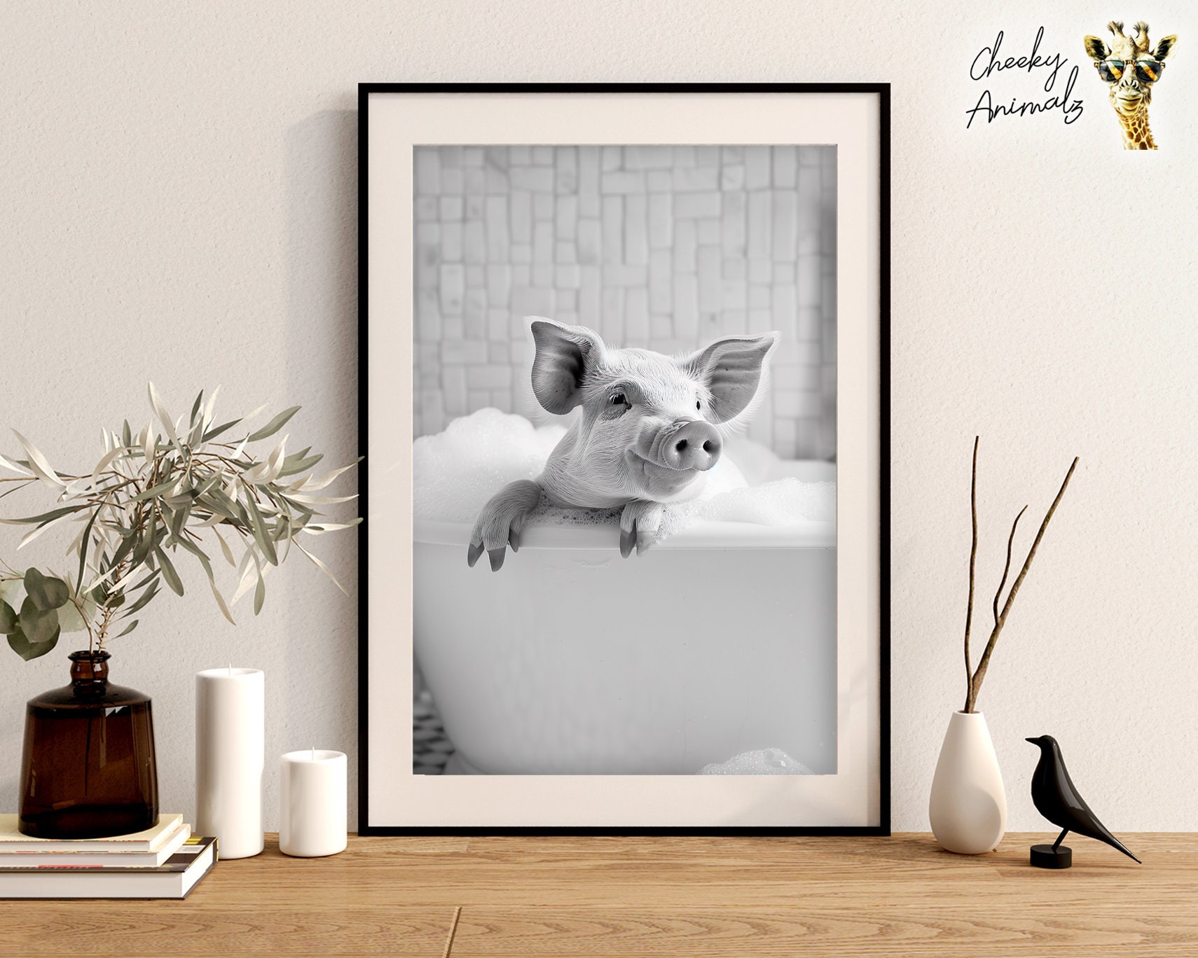 Maialino trendy Quadro Da Parete, Creativo Poster Opera D'arte Maialino trendy Quadro Da Parete, Creativo Poster Opera D'arte