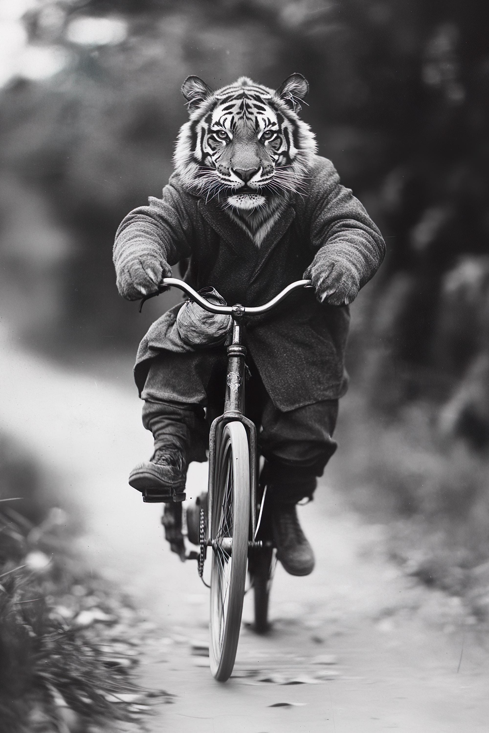 Tiger Riding A Bike