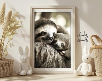 Tenda Porta Bambini Con Bradipo | Tenda Oscurante Termica | Decorazione Camera Animali | 100% Poliestere - Foto 9