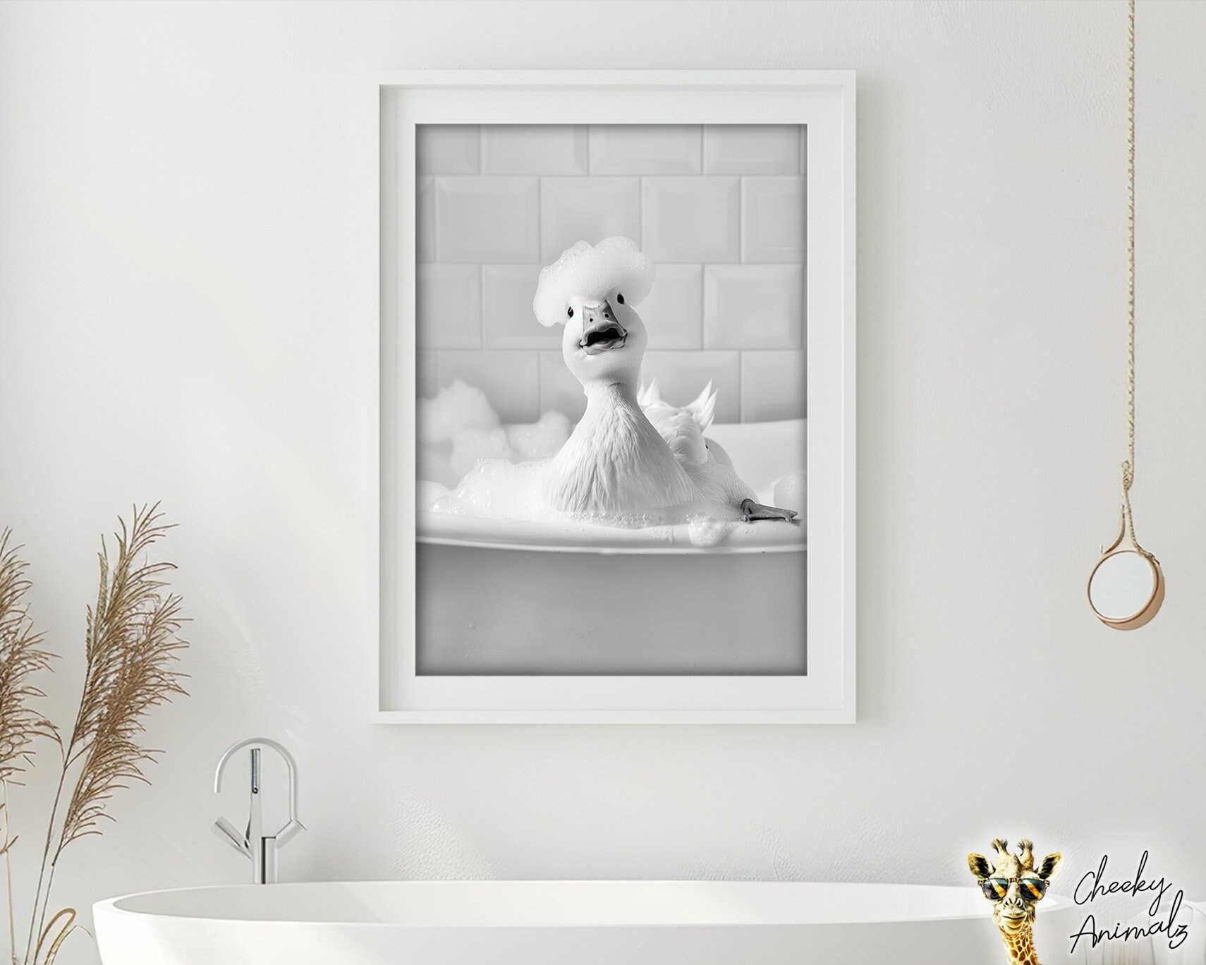 Funny Duck Bathroom Prints: Animal Wall Art Bundle (digital Download ...