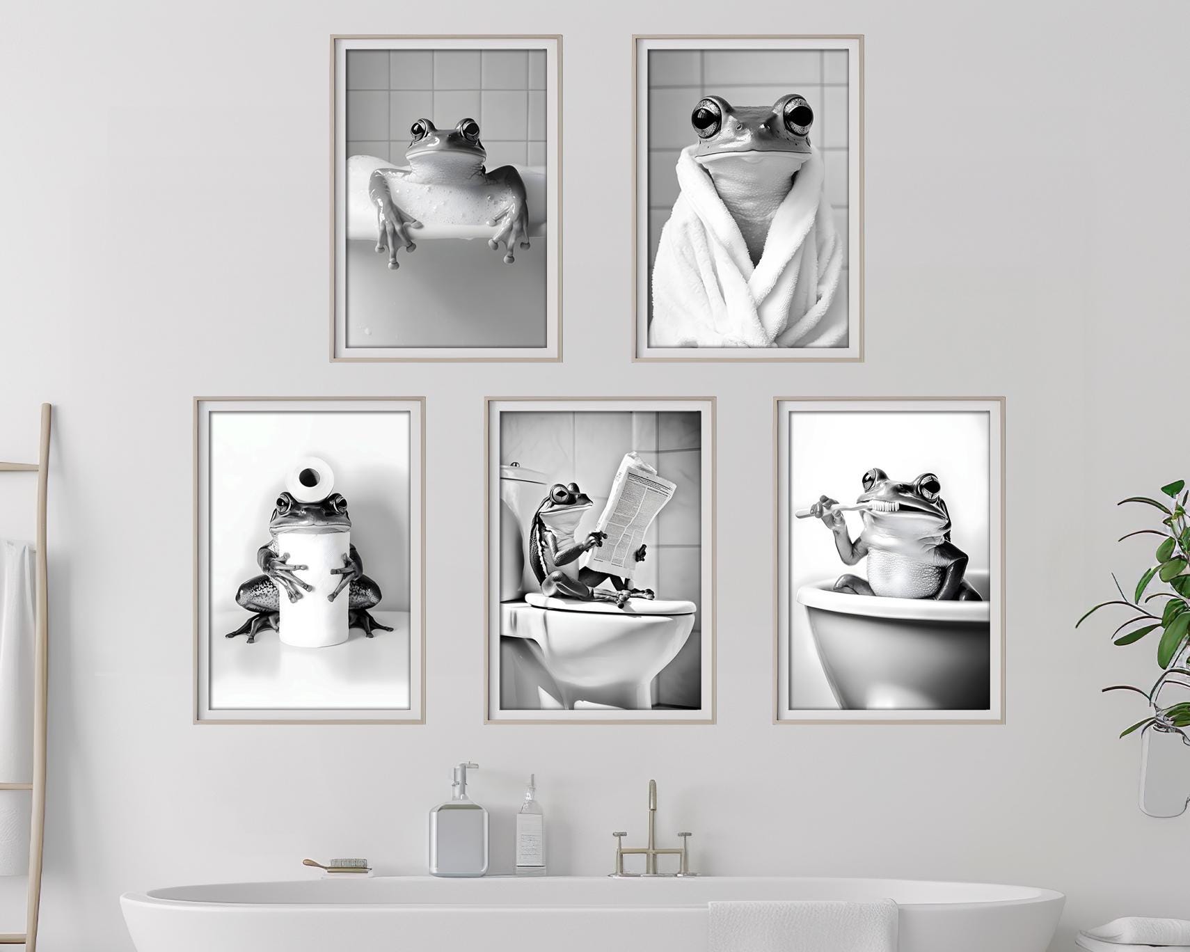 IGNPION Toilettenpapierhalter In Froschform – Schwarz, Aus Aluminiumlegierung, Für Wand Oder Boden