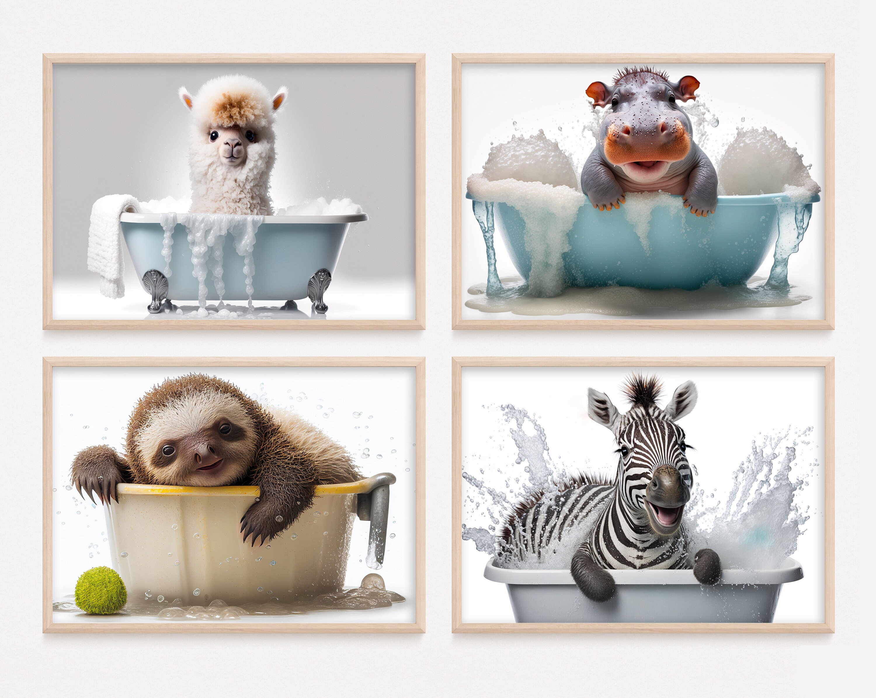 Cute Baby Animals in Bathtub Bundle of 36 Funny Animal Etsy
