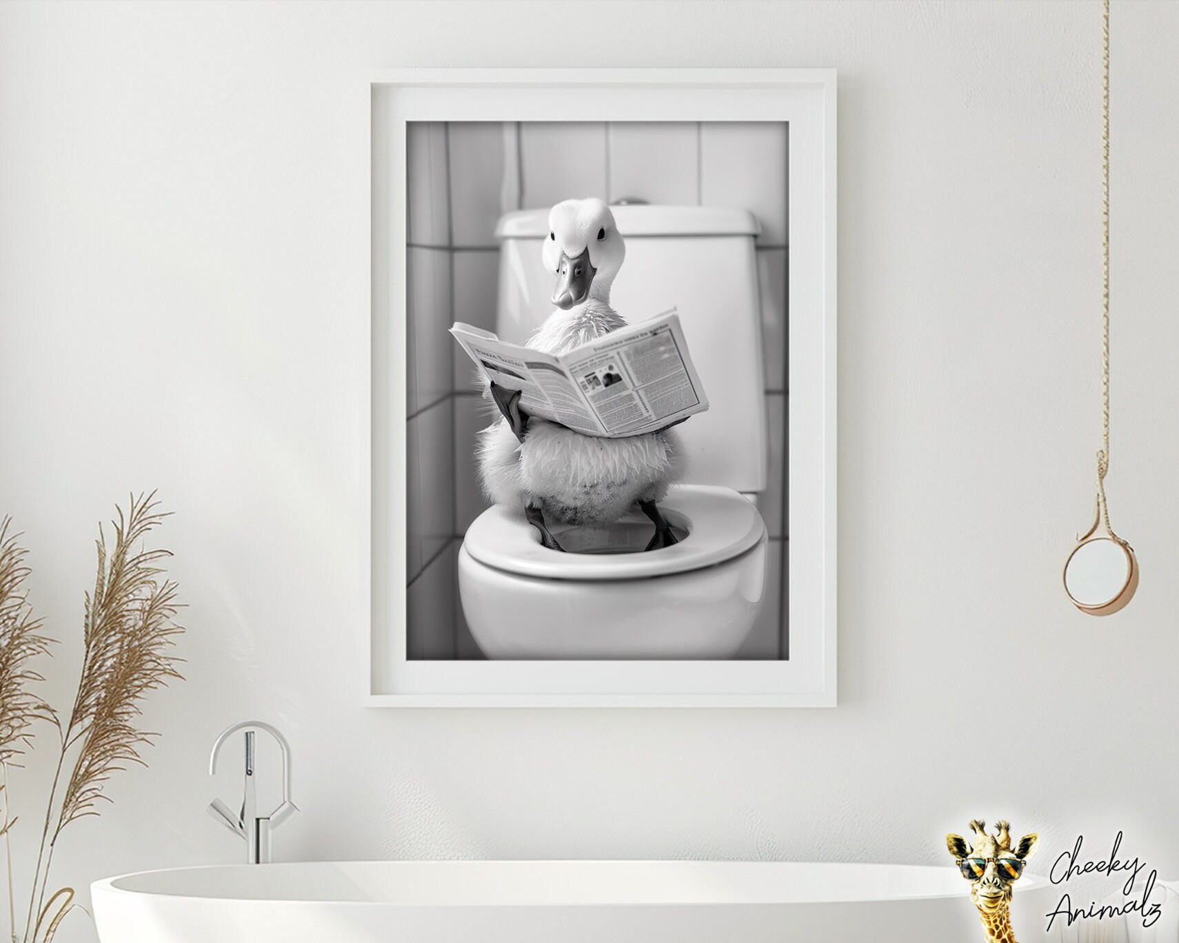 Funny Duck Bathroom Prints: Animal Wall Art Bundle (digital Download ...