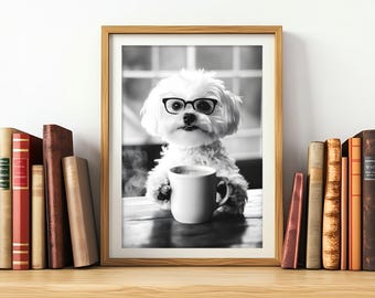 Funny Maltese Dog Coffee Print: Kitchen Coffee Decor (digital AI Art) -  Etsy Ireland