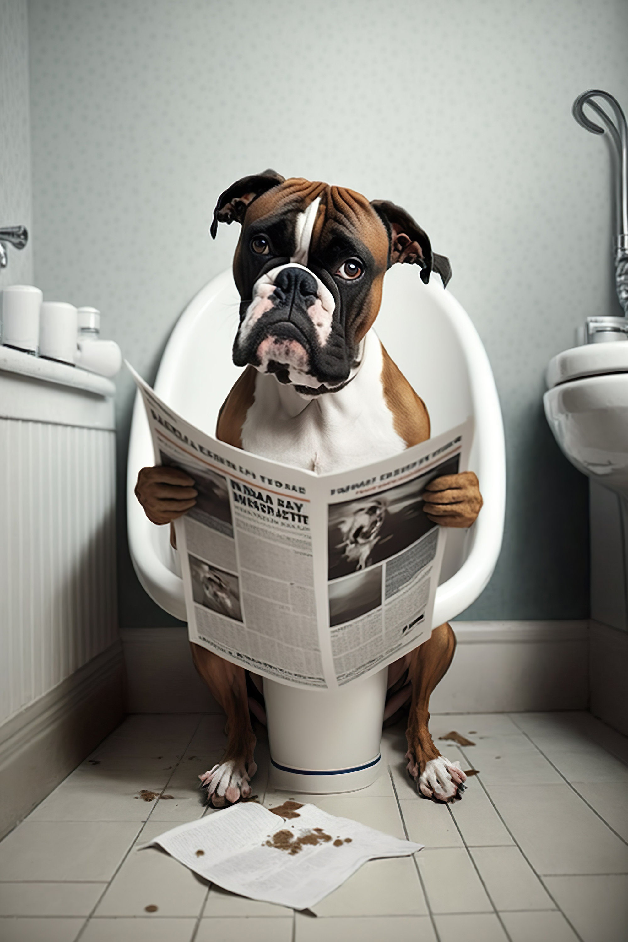 Dog on the toilet hotsell