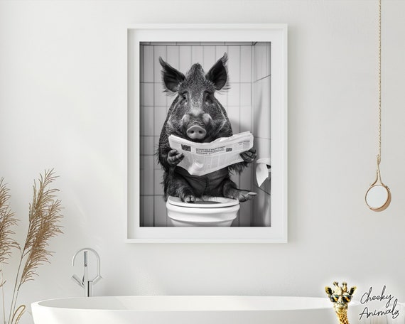Targa Decorativa In Latta Per Bagno | Motivo Cane Bassotto | 20,3x30,5 Cm | Vintage Con Fori E Adesivi Per Parete