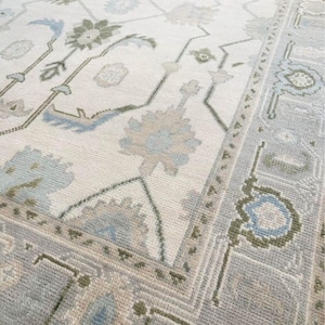 Turkish oushak rug 9x12 10x14 Handmade Floral Wool Rugs , Vintage Oushak Rug kids Room Home decor rug living room Muted Rugs made to order
