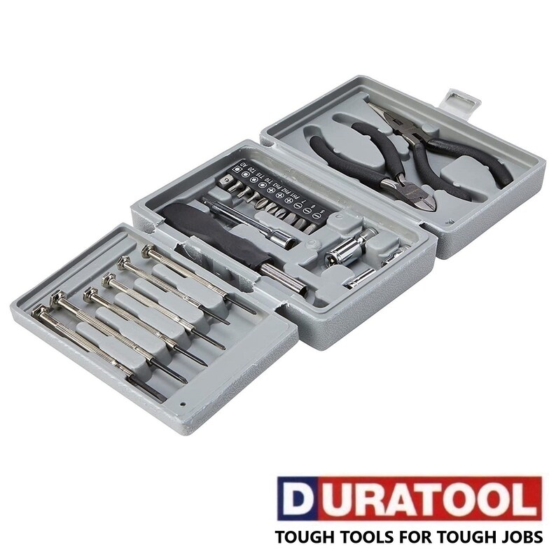 DURATOOL 25piece Mini Tool Kit Set for Home, Office, Dorm, and Basic