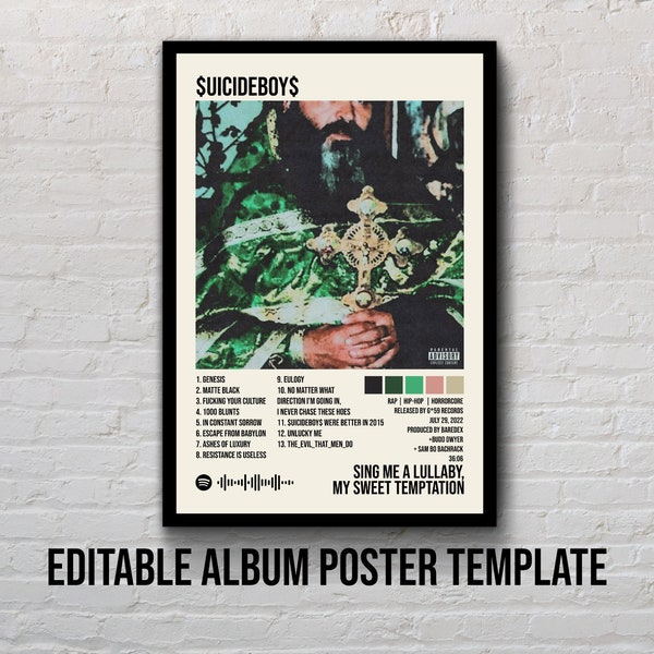 Album Art Tracklist Poster Template (Fully Editable) .PSD + .AFDESIGN
