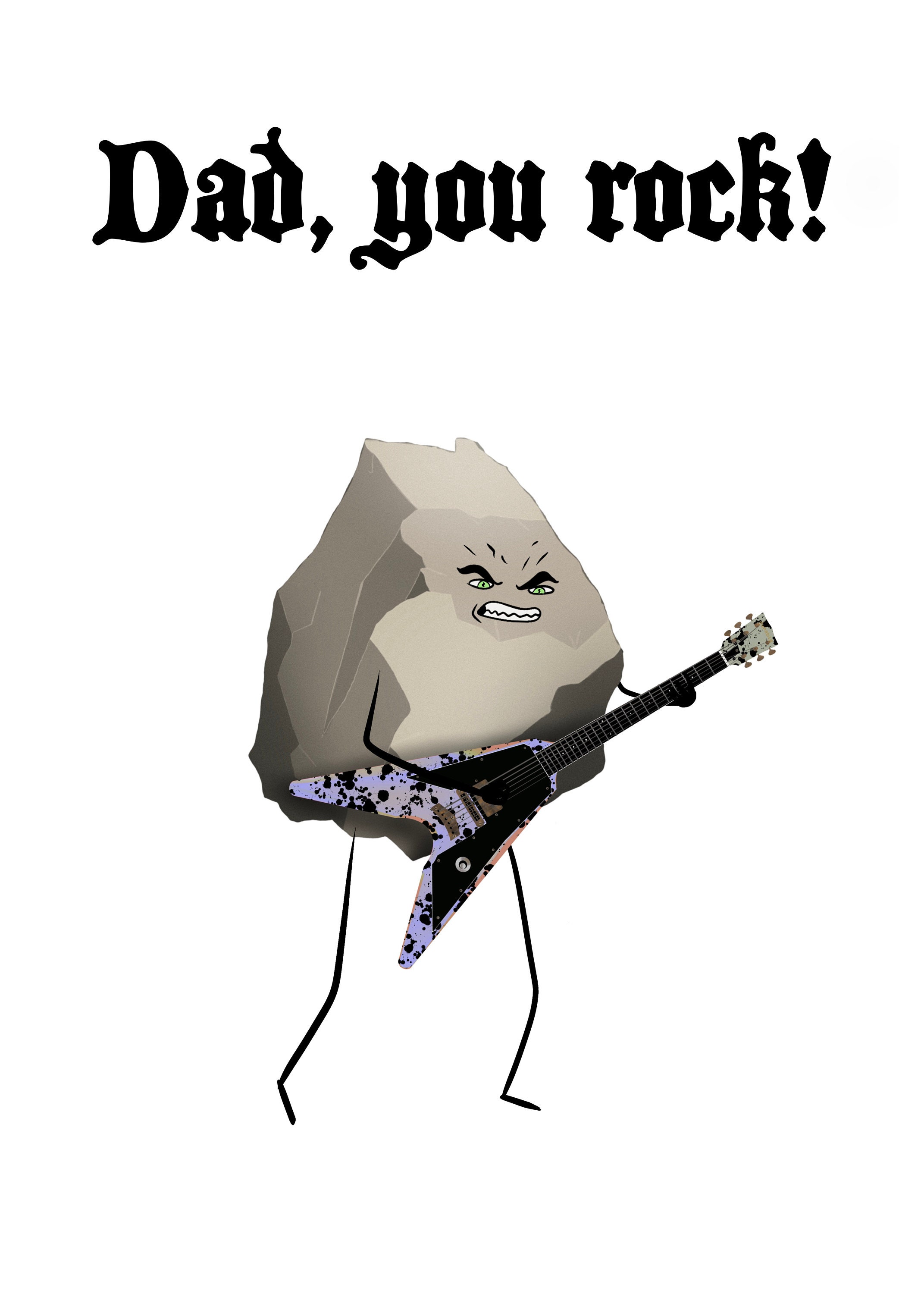 Dad, You Rock Father's Day Card - Etsy