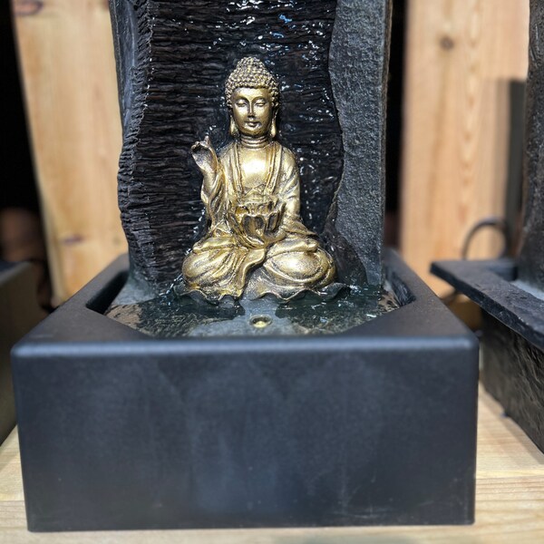 Indoor  Brunnen Wasserspiel 'Golden Buddha' Breite 19cm Höhe 26cm Tiefe 17cm