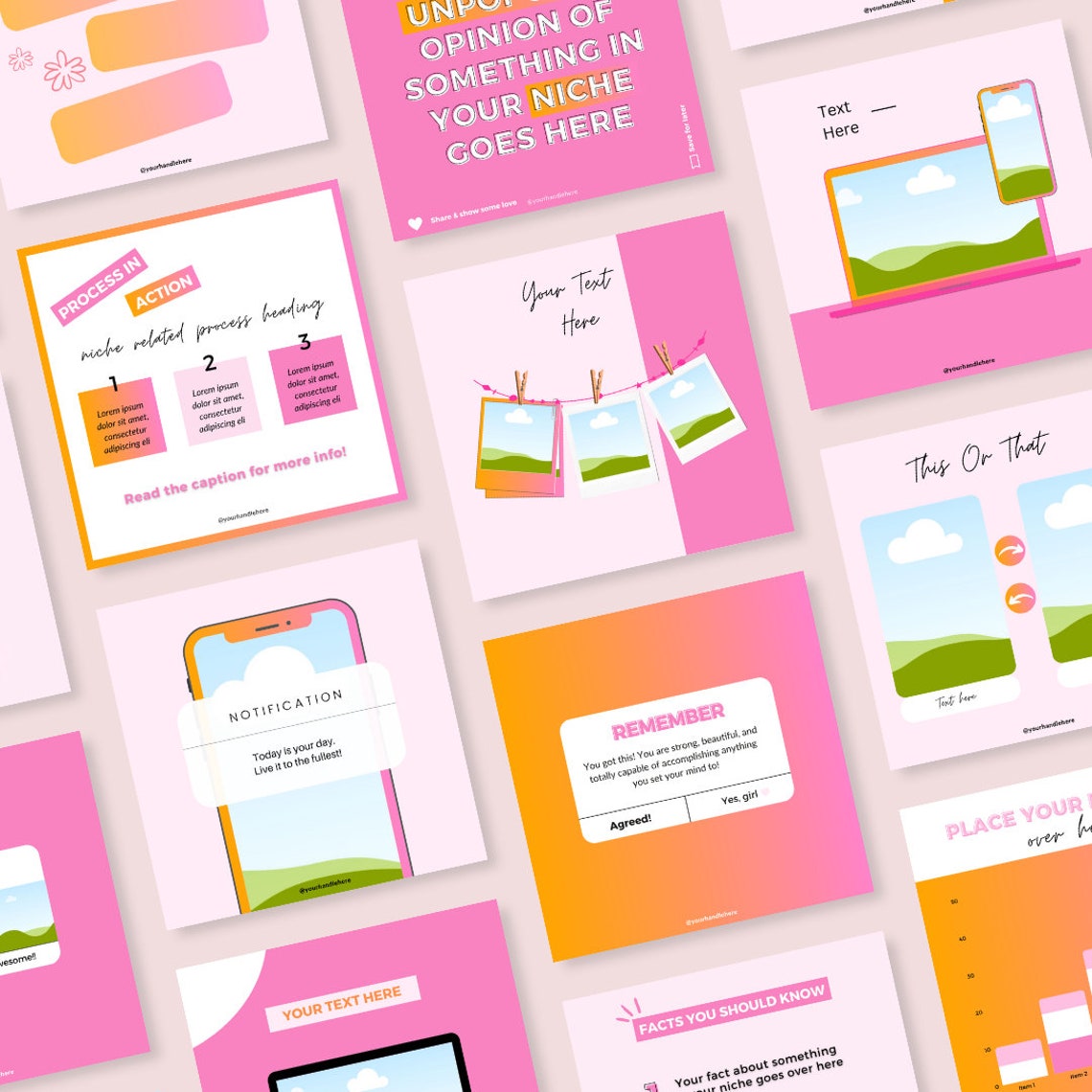 PLR Instagram Template, PLR Templates, Commercial Resell License, Canva