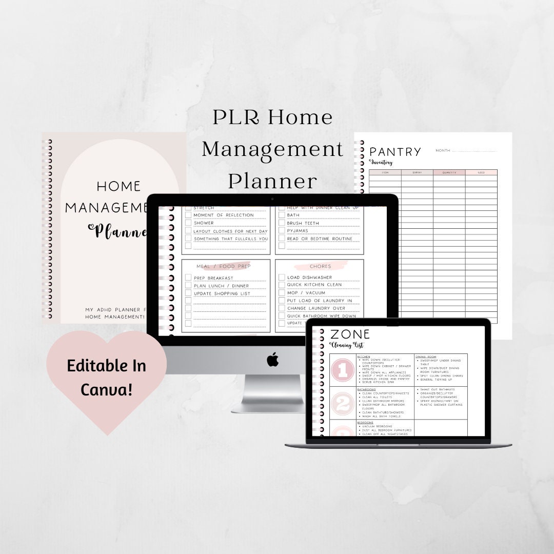 PLR Household Planner Printable, Plr Home Management Binder, Plr Home ...