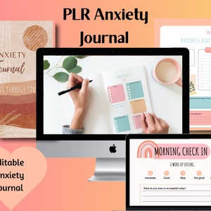 PLR Anxiety Journal, PLR templates, Commercial Resell License, Canva Template, PLR Printables, Plr Templates, Plr eBook, Plr Content, Resell