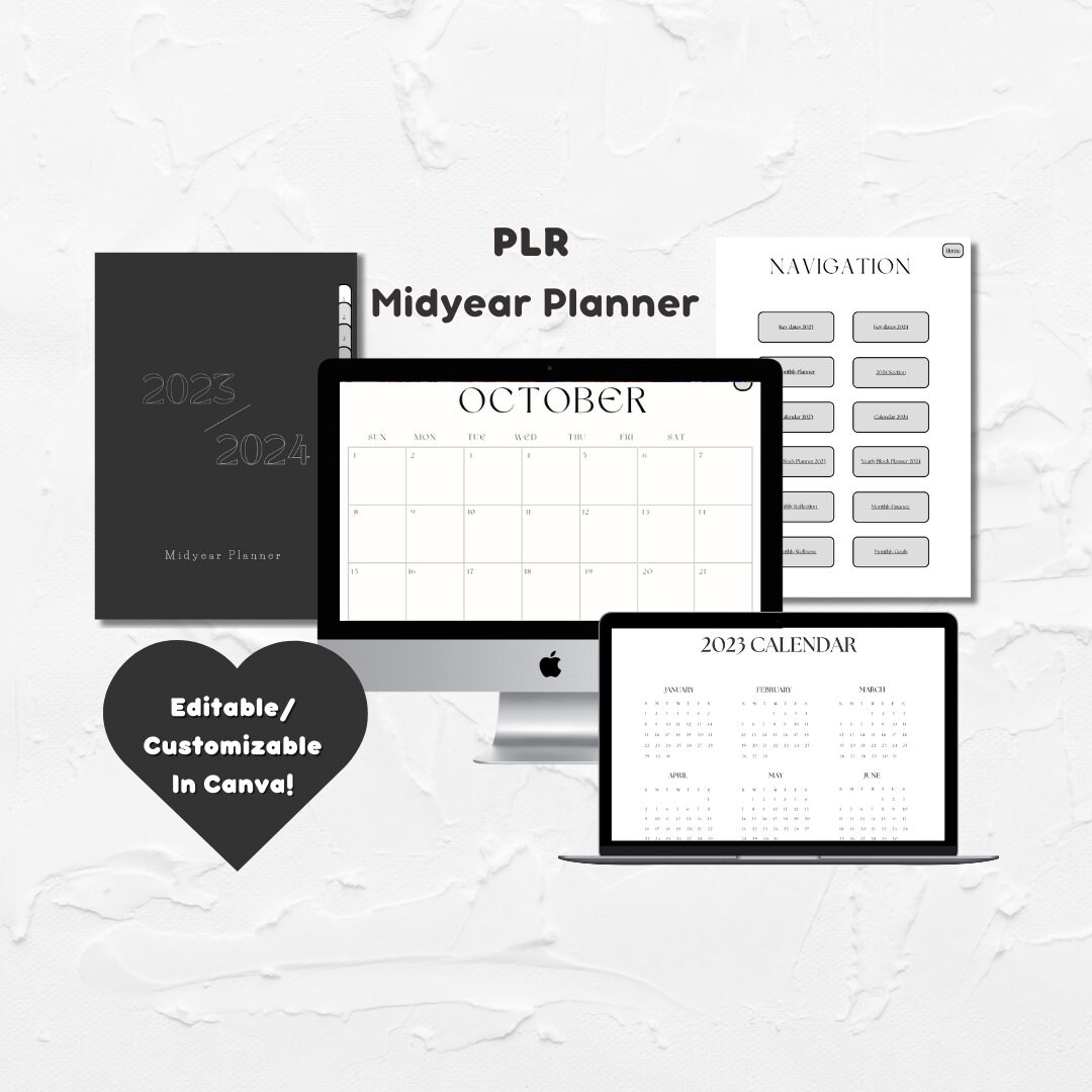 PLR Midyear Goodnotes Planner, PLR Digital Planner, PLR Goodnotes Planner, Plr Planner, iPad