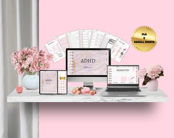PLR Digital Products, PLR Adhd Digital Planner, PLR Digital Planner, Plr Digital Planner With Resell Rights, Plr, Plr Planner, Adhd Planner
