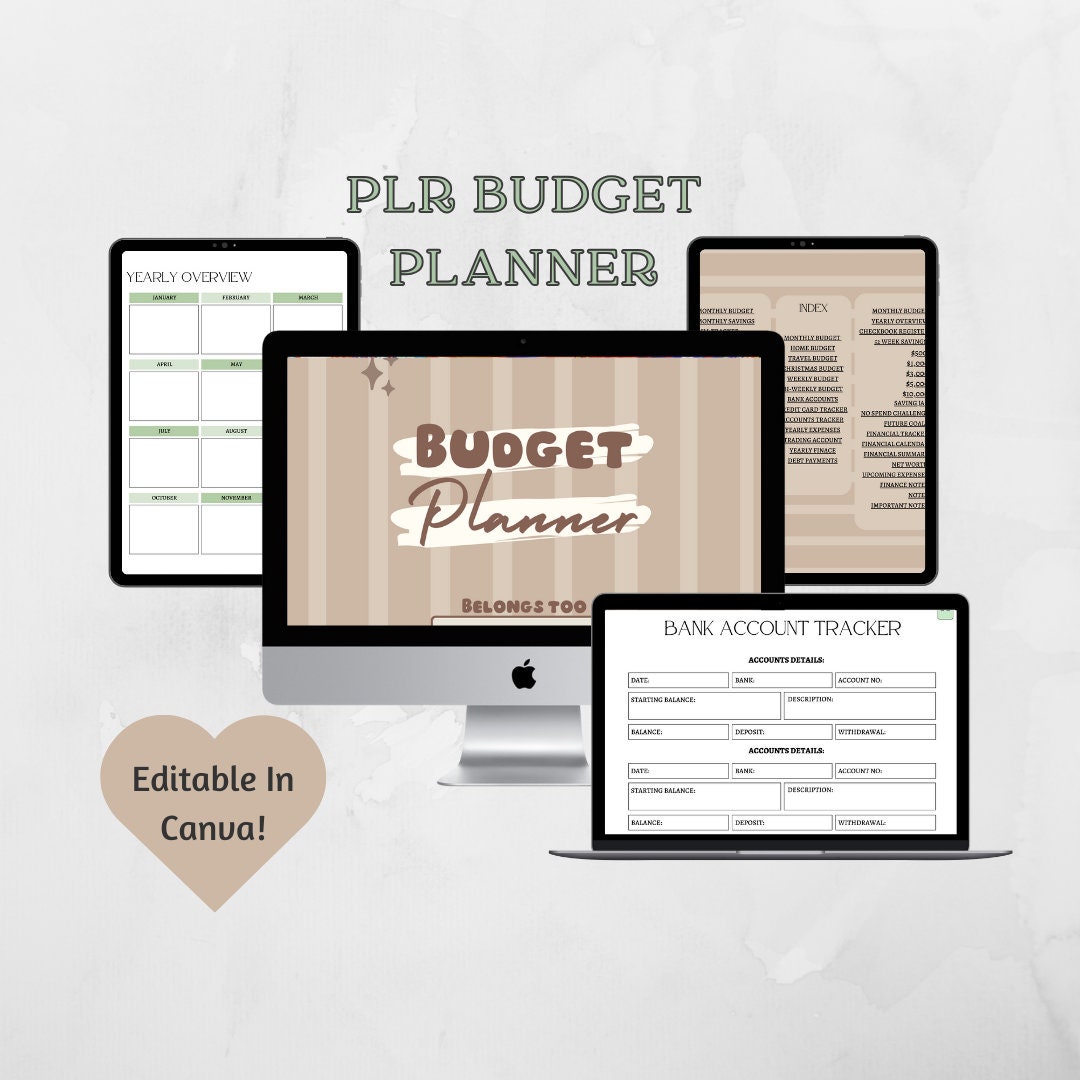 PLR Budget Planner, PLR Digital Budget Planner, PLR Budget, Plr Canva ...