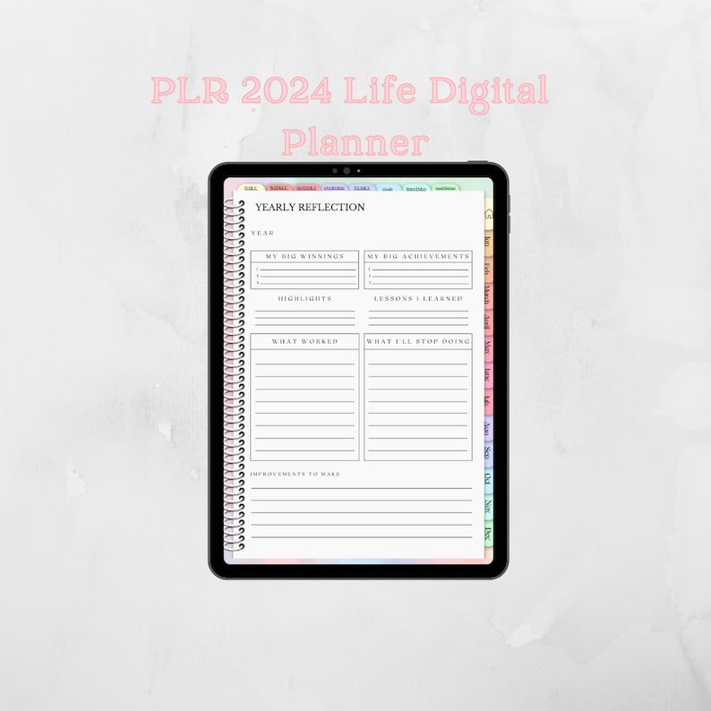 PLR 2024 Planner Goodnotes, Plr 2024 Life Planner, PLR 2024 Digital