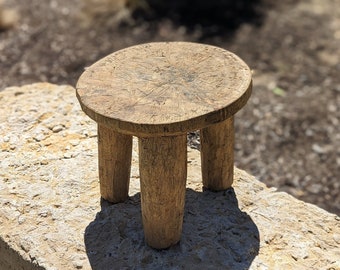 Vintage rustic mini wooden stool