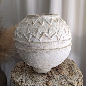XL Vintage paper mache vase