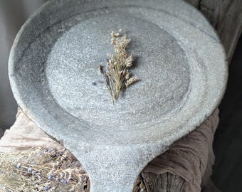 Vintage Stone Parat Tray, Kitchen Decor Centerpiece