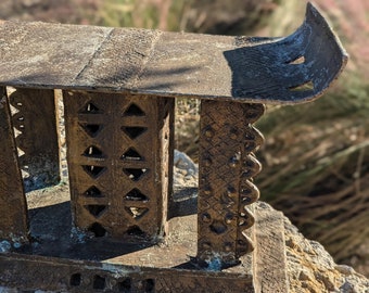 Großer Vintage Afrikanischer Ashanti Hocker