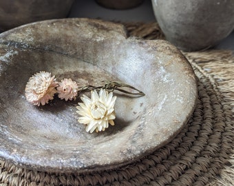 Large vintage rustic marble stone bowl