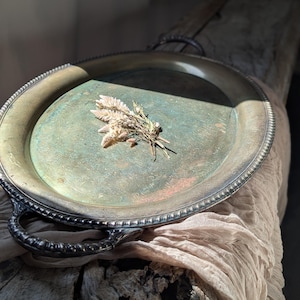 Large Vintage serving tray with handles