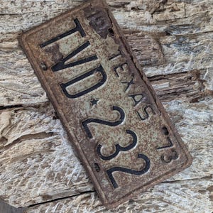 Vintage 1973 Texas license plate